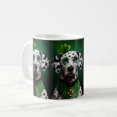 Dalmatiner Dog in St. Patrick's Day Dress Kaffeetasse (Vorderseite Links)