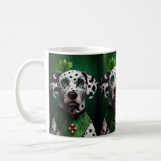 Dalmatiner Dog in St. Patrick's Day Dress Kaffeetasse (Links)