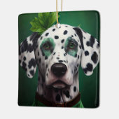 Dalmatiner Dog in St. Patrick's Day Dress Keramikornament (Links)