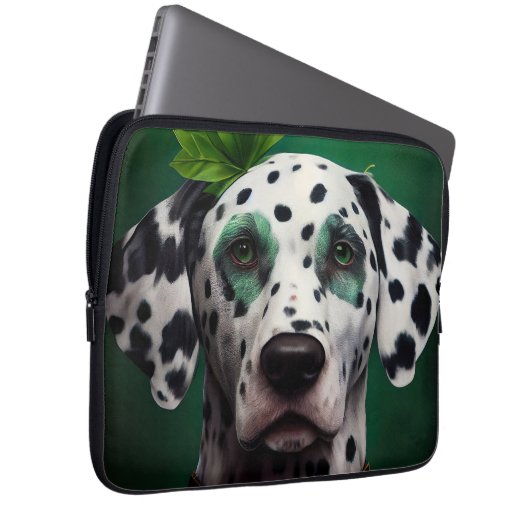 Dalmatiner Dog in St. Patrick's Day Dress Laptopschutzhülle (Vorne Rechts)