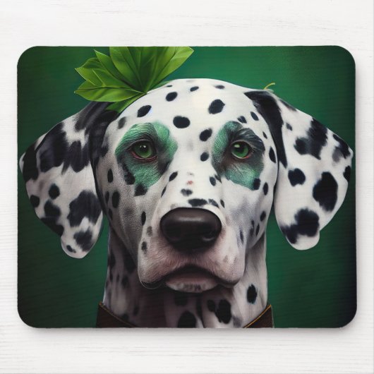 Dalmatiner Dog in St. Patrick's Day Dress Mousepad (Vorne)