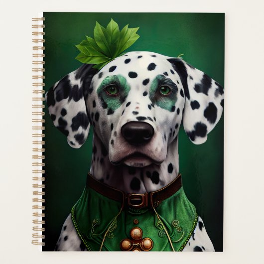Dalmatiner Dog in St. Patrick's Day Dress Planer (Vorderseite)