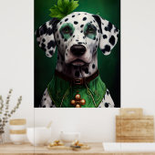 Dalmatiner Dog in St. Patrick's Day Dress Poster (Küche)