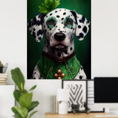 Dalmatiner Dog in St. Patrick's Day Dress Poster (Heimbüro)