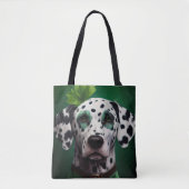Dalmatiner Dog in St. Patrick's Day Dress Tasche (Vorderseite)