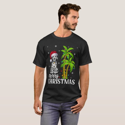 Dalmatiner Dog Lovers Men Christmas Tree Ligh T-Shirt (Vorne ganz)