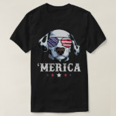 Dalmatiner Dog Merica 4. Juli American Flag USA T-Shirt (Design vorne)