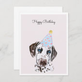 Dalmatiner Dog mit Party-Hat-Karte (Vorne/Hinten)