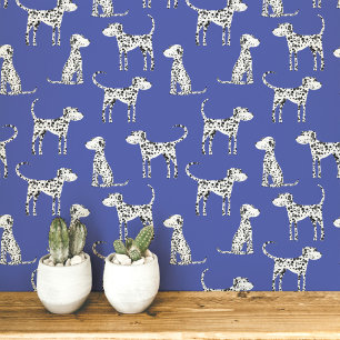 Dalmatiner Dog Muster Blau Tapete