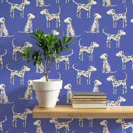 Dalmatiner Dog Muster Blau Tapete