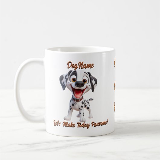 Dalmatiner, Dog-Name hinzufügen, Text ändern Kaffeetasse (Links)