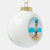 Dalmatiner Dog on Beach Keramik Kugel-Ornament (Links)