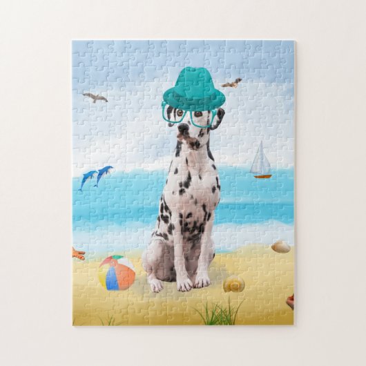 Dalmatiner Dog on Beach Puzzle (Vertikal)