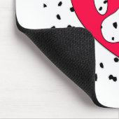 Dalmatiner Dog Paw Print in rotem Herzen Mousepad (Ecke)