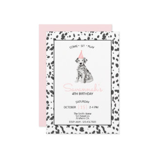 Dalmatiner Dog Pink Come Sit Bleibe Einladung