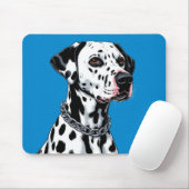 Dalmatiner Dog Portrait gegen blauen Hintergrund Mousepad (Mit Mouse)