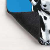Dalmatiner Dog Portrait gegen blauen Hintergrund Mousepad (Ecke)