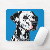 Dalmatiner Dog Portrait gegen blauen Hintergrund Mousepad (Mit Mouse)