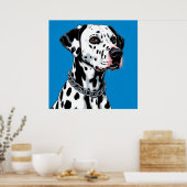 Dalmatiner Dog Portrait gegen blauen Hintergrund Poster (Küche)
