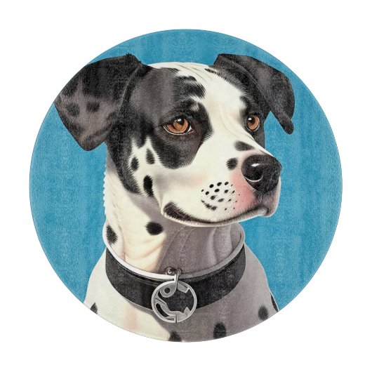 Dalmatiner Dog Portrait Schneidebrett (Vorderseite)