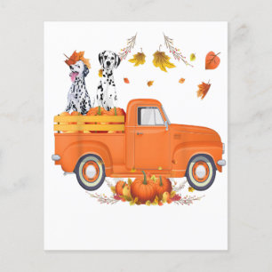 Dalmatiner Dog Pumpkin Truck Fall Leaf Erntedank Flyer