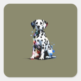 Dalmatiner Dog Quadratischer Aufkleber