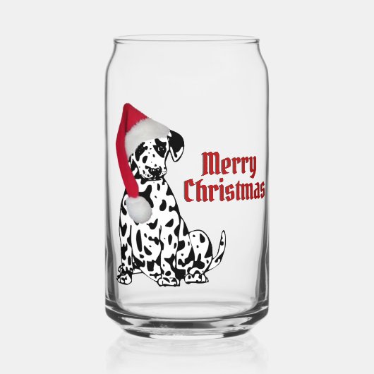 Dalmatiner Dog Red Strumpf Cap Frohe Weihnachten Dosenglas (Vorderseite)
