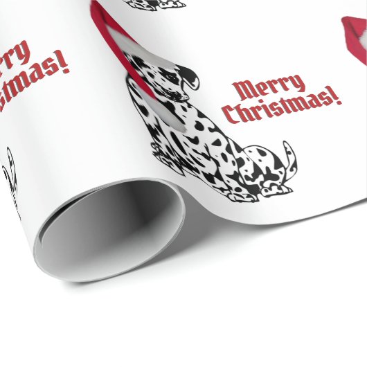 Dalmatiner Dog Red Strumpf Cap Frohe Weihnachten Geschenkpapier (Rolleneckpunkt)