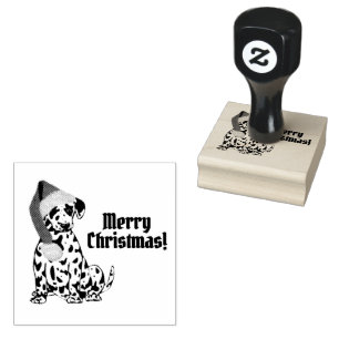 Dalmatiner Dog Red Strumpf Cap Frohe Weihnachten Gummistempel