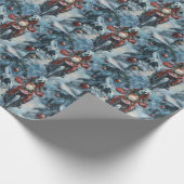 Dalmatiner Dog Riding Motorrad Weihnachten Geschenkpapier (Ecke)