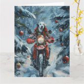 Dalmatiner Dog Riding Motorrad Weihnachten Karte (Gelbe Blume)