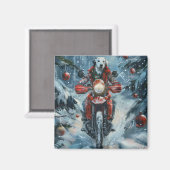 Dalmatiner Dog Riding Motorrad Weihnachten Magnet (Vorderseite/Rückseite)