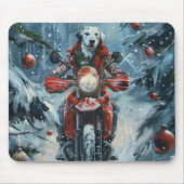 Dalmatiner Dog Riding Motorrad Weihnachten Mousepad (Vorne)