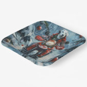 Dalmatiner Dog Riding Motorrad Weihnachten Pappteller (Gewinkelt)