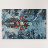 Dalmatiner Dog Riding Motorrad Weihnachten Puzzle (Horizontal)