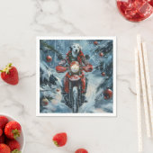 Dalmatiner Dog Riding Motorrad Weihnachten Serviette (Beispiel)