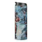 Dalmatiner Dog Riding Motorrad Weihnachten Thermosbecher (Nach rechts gedreht)