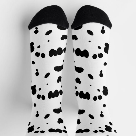Dalmatiner Dog Schwarz-Weiß-Spott Pelzmuster Socken (Oben)