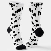 Dalmatiner Dog Schwarz-Weiß-Spott Pelzmuster Socken (Gewinkelt)