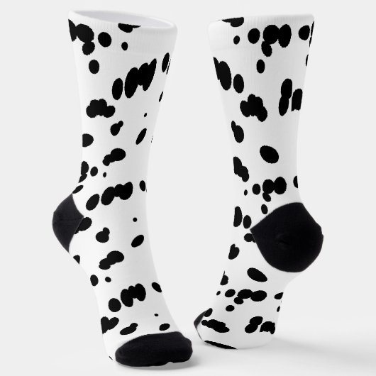 Dalmatiner Dog Schwarz-Weiß-Spott Pelzmuster Socken (Gewinkelt)