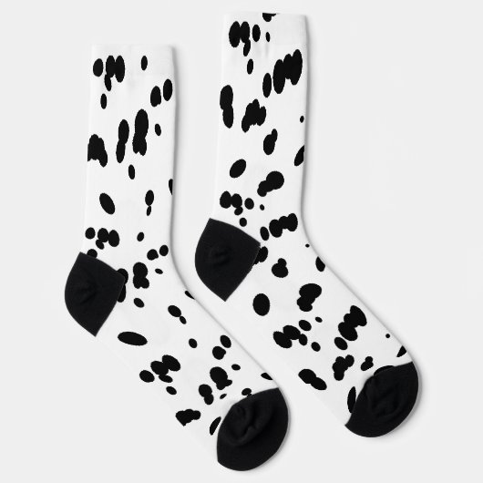 Dalmatiner Dog Schwarz-Weiß-Spott Pelzmuster Socken (Rechts)
