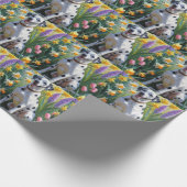 Dalmatiner Dog Spring Blumen Malerei Geschenkpapier (Ecke)