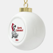 Dalmatiner Dog Strumpf Cap Frohe Weihnachten Jahr Keramik Kugel-Ornament (Rechts)