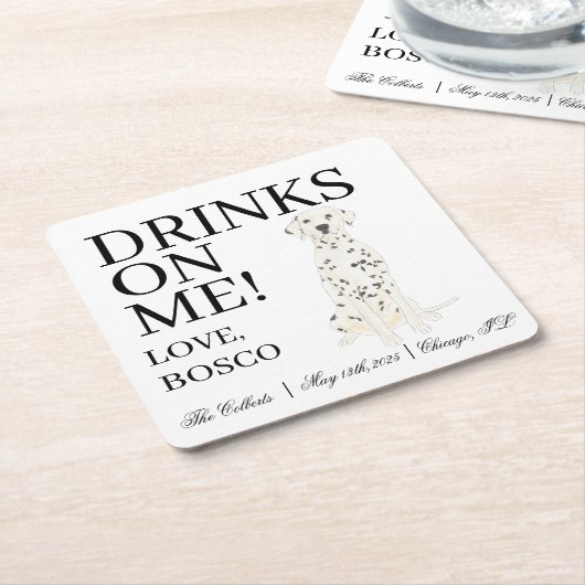 Dalmatiner Dog Wedding Rechteckiger Pappuntersetzer (angewinkelt)