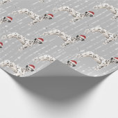 Dalmatiner Dog Weihnachtsfeier Weihnachtsmannmütze Geschenkpapier (Ecke)
