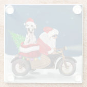 Dalmatiner Dog Weihnachtsmann Glasuntersetzer (Rückseite)