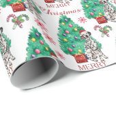 Dalmatiner Dog Weihnachtsmuster Geschenkpapier (Rolleneckpunkt)