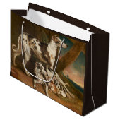 Dalmatiner Dogs (von James Ward) Große Geschenktüte (Vorderseite Schrägansicht)