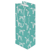 Dalmatiner Doppy Geschenktüte Für Weinflaschen (Rückseite Schrägansicht)
