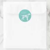 Dalmatiner Doppy Runder Aufkleber (Tasche)